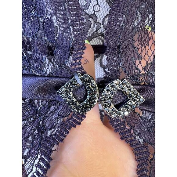 NWT VTG Patra Sheer Lace Long Sleeve Jacket Top Women's 14 Purple - Picture 9 of 15